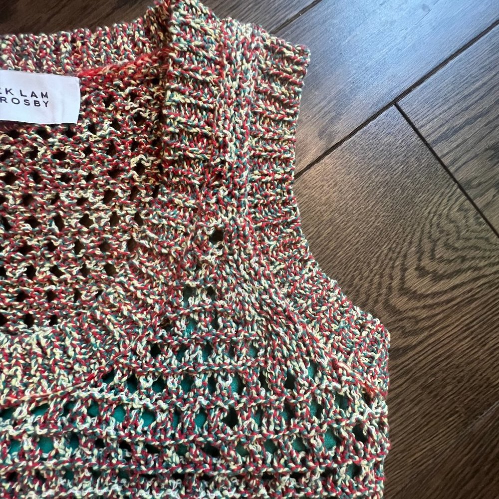 Derek Lam 10 Crosby Eliana Sweater Tank Dress in RED/YELLOW/GREEN